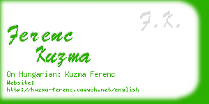 ferenc kuzma business card